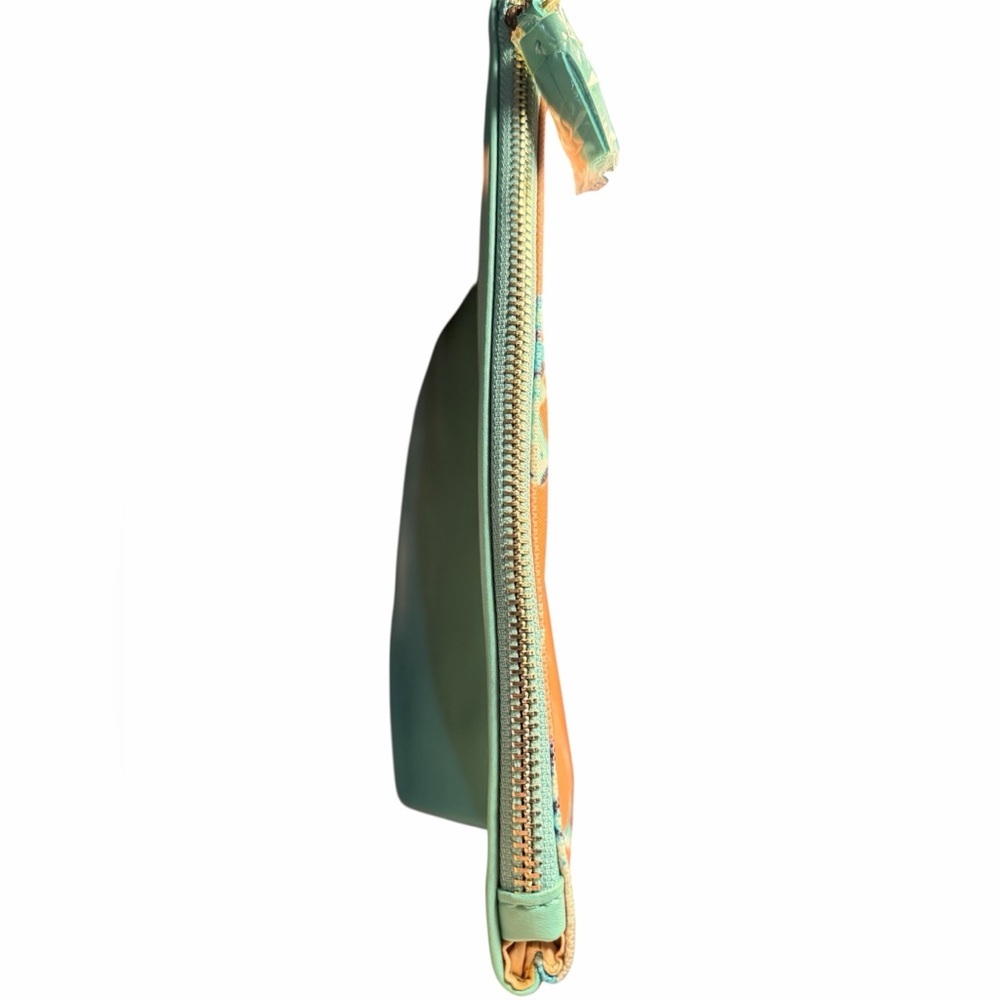 Rachal Pally Tropical Print Reversible Clutch - Coral and Mint - Picture 7 of 8